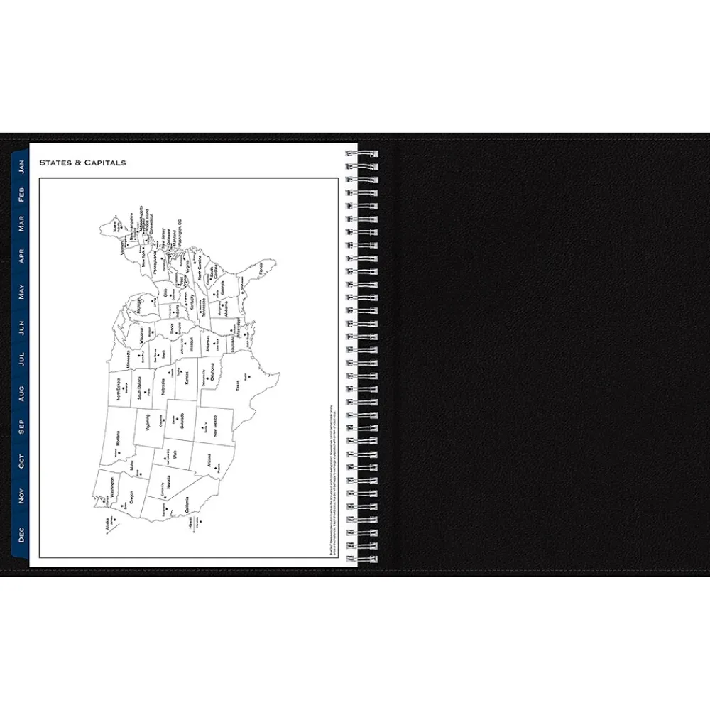 2025 Planners|Blue Sky 2025 8.5" x 11" Weekly & Monthly Planner Portfolio, Faux Leather Cover, Black (148454)