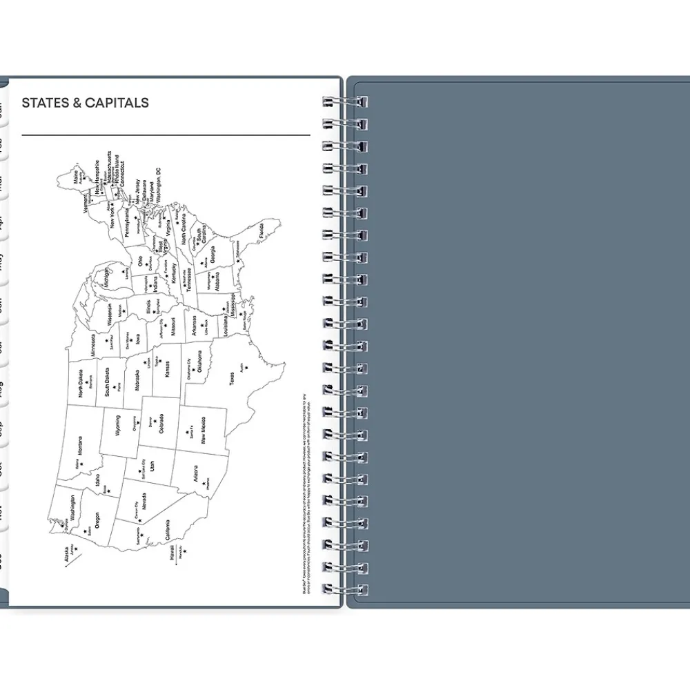 2025 Planners|Blue Sky 2025 5" x 8" Weekly & Monthly Planner, Plastic Cover, Steel Blue (152237)