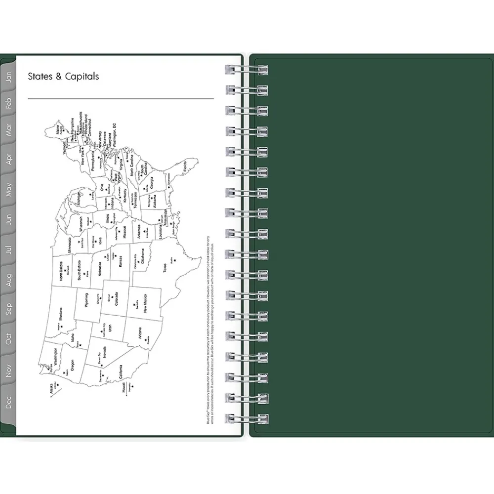 2025 Planners|Blue Sky 2025 3.63" x 6.13" Weekly & Monthly Planner, Plastic Cover, Deep Forest Green (147967)