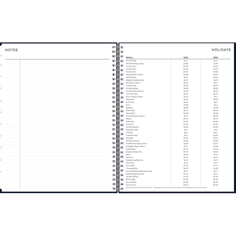 2025 Planners|Blue Sky 2025 8.5" x 11" Weekly & Monthly Planner, Plastic Cover, Navy (147971)