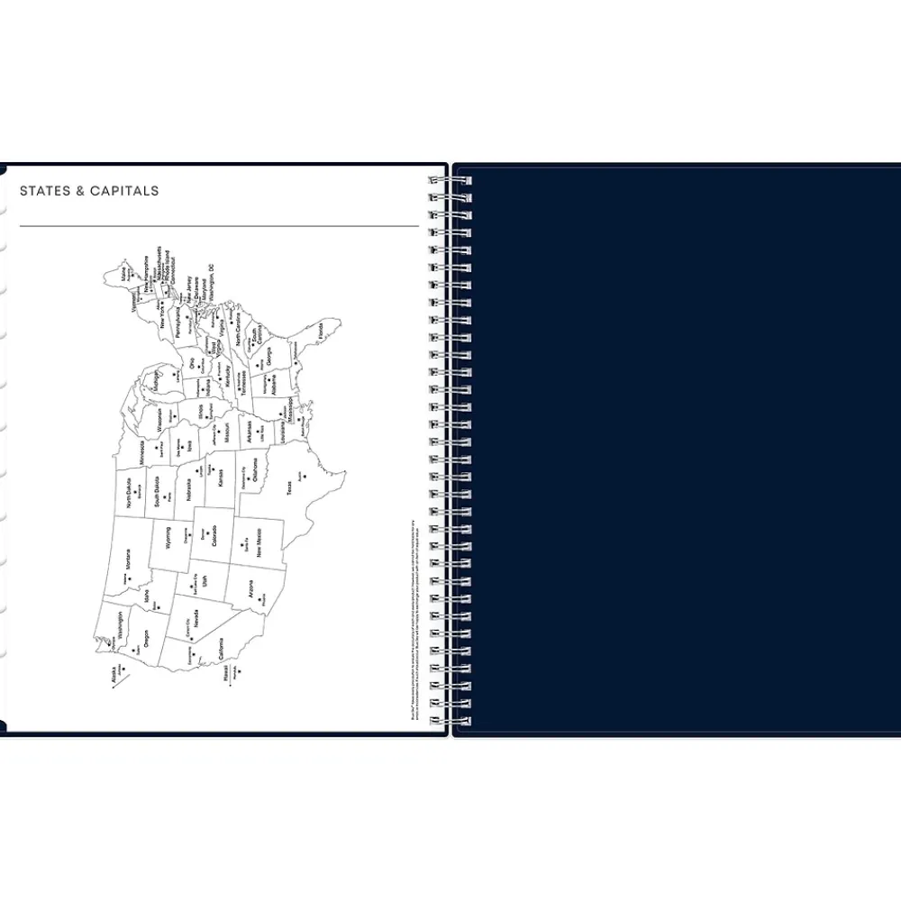 2025 Planners|Blue Sky 2025 8.5" x 11" Weekly & Monthly Planner, Plastic Cover, Navy (147971)