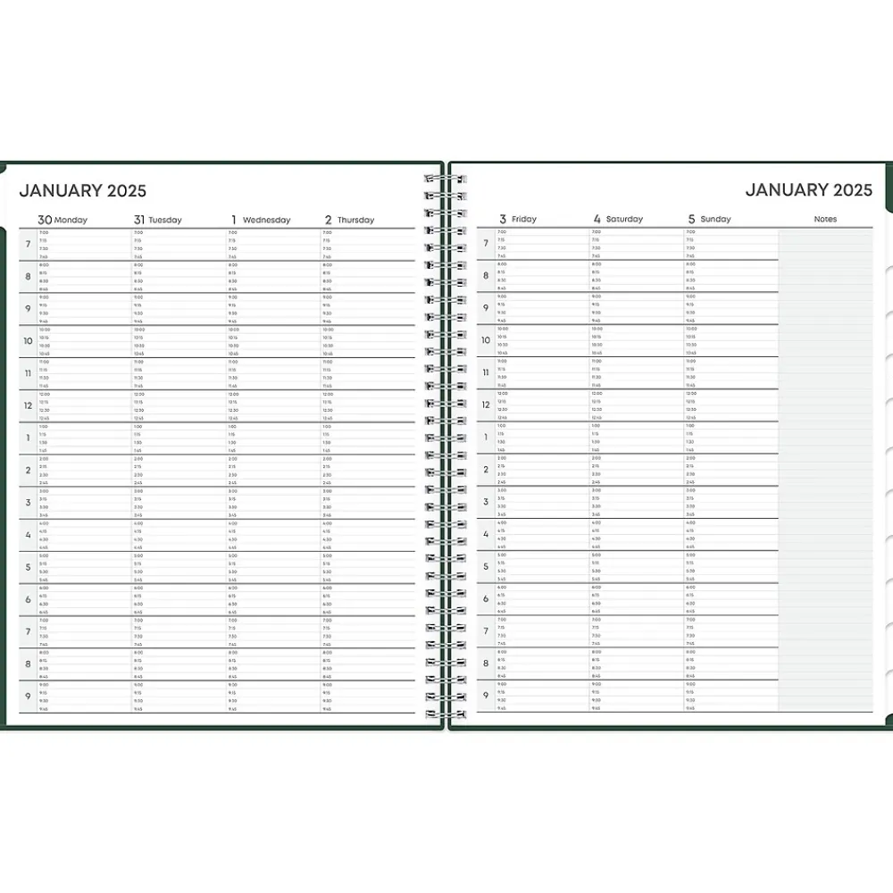2025 Planners|Blue Sky 2025 8.5" x 11" Weekly & Monthly Appointment Book, Plastic Cover, Deep Forest Green (147963)
