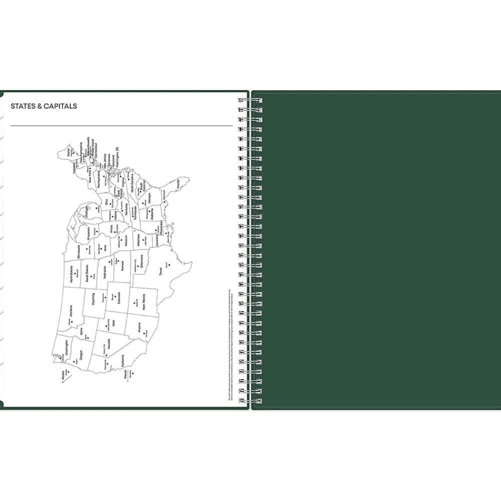 2025 Planners|Blue Sky 2025 8.5" x 11" Weekly & Monthly Appointment Book, Plastic Cover, Deep Forest Green (147963)