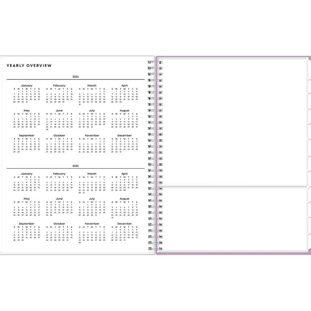 Academic Planners|Blue Sky 2024-2025 Amethyst 8.5" x 11" Academic Weekly & Monthly Student Planner, Plastic Cover, Ombre Purple (145014)