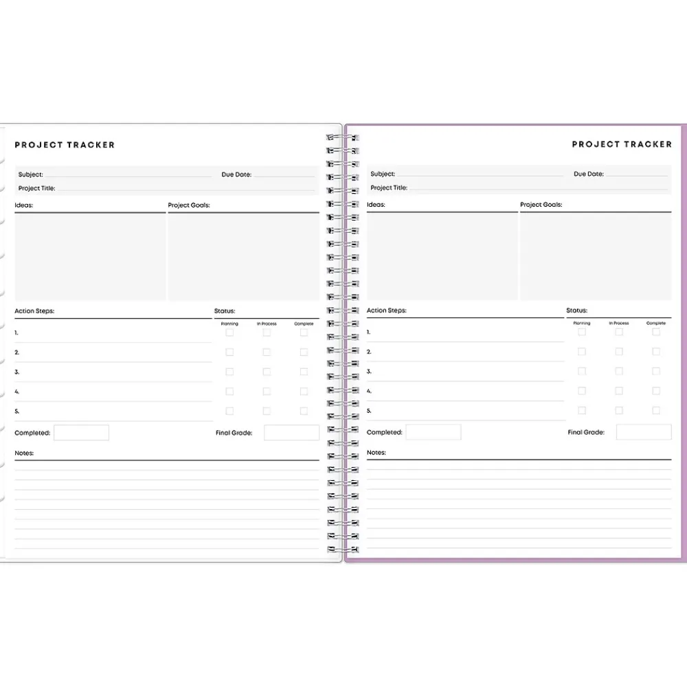 Academic Planners|Blue Sky 2024-2025 Amethyst 8.5" x 11" Academic Weekly & Monthly Student Planner, Plastic Cover, Ombre Purple (145014)