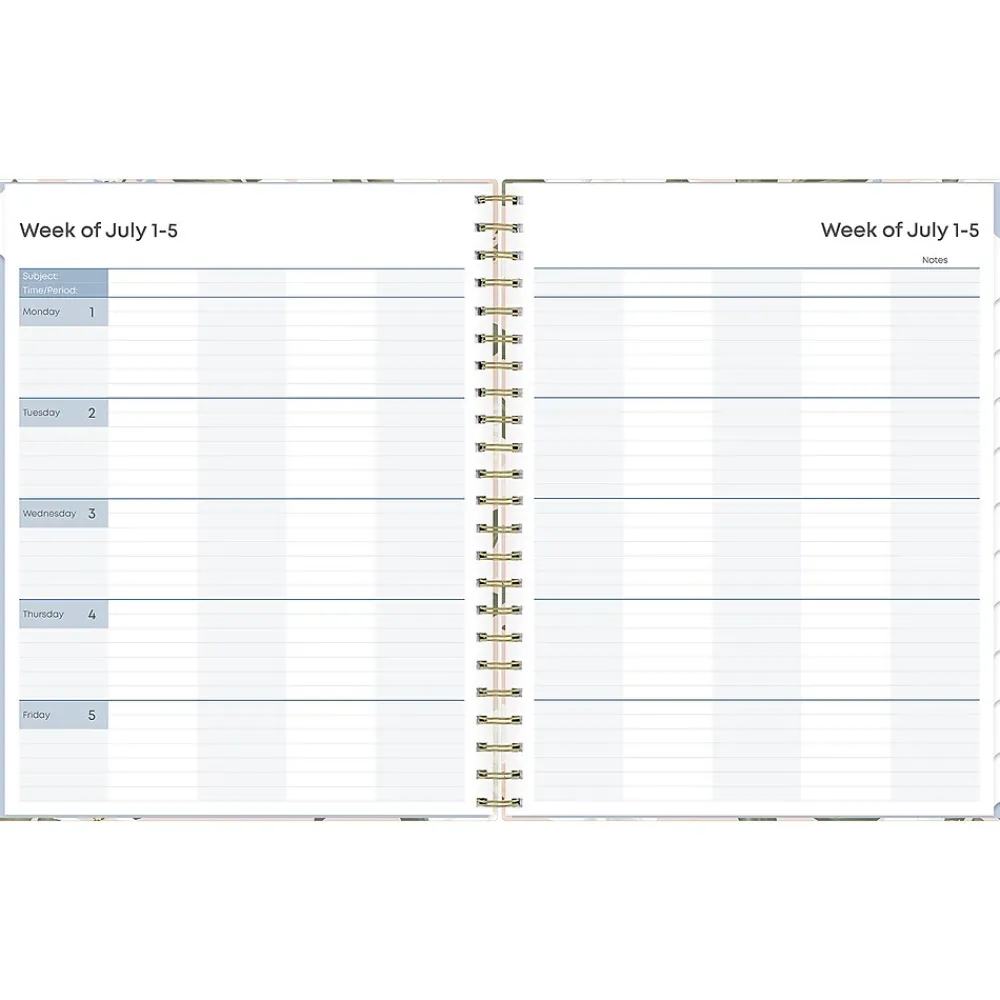 Academic Planners|Blue Sky 2024-2025 Aminah Rose 8.5" x 11" Academic Weekly & Monthly Planner, Gray Board Cover, Multicolor (150461)