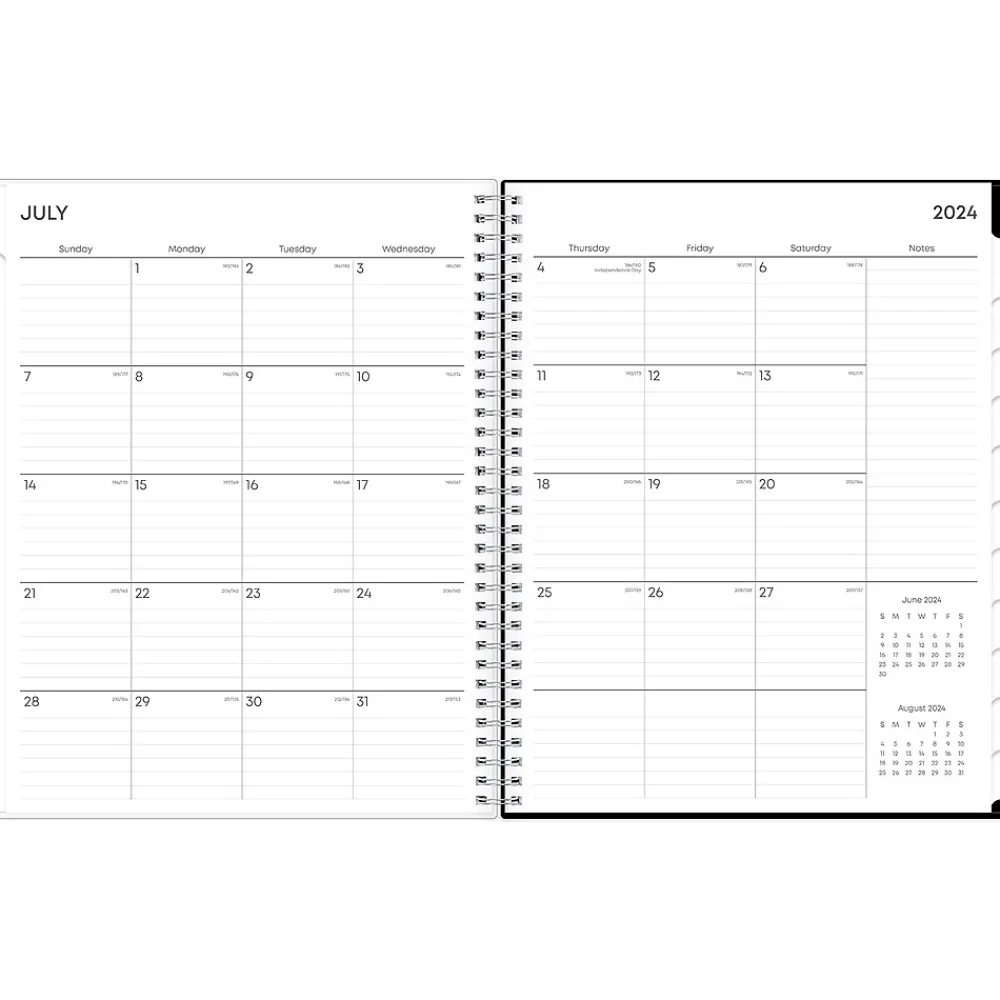 Academic Planners|Blue Sky 2024-2025 Analeis 8.5" x 11" Academic Weekly & Monthly Planner, Plastic Cover, Black/White (130606-A25)