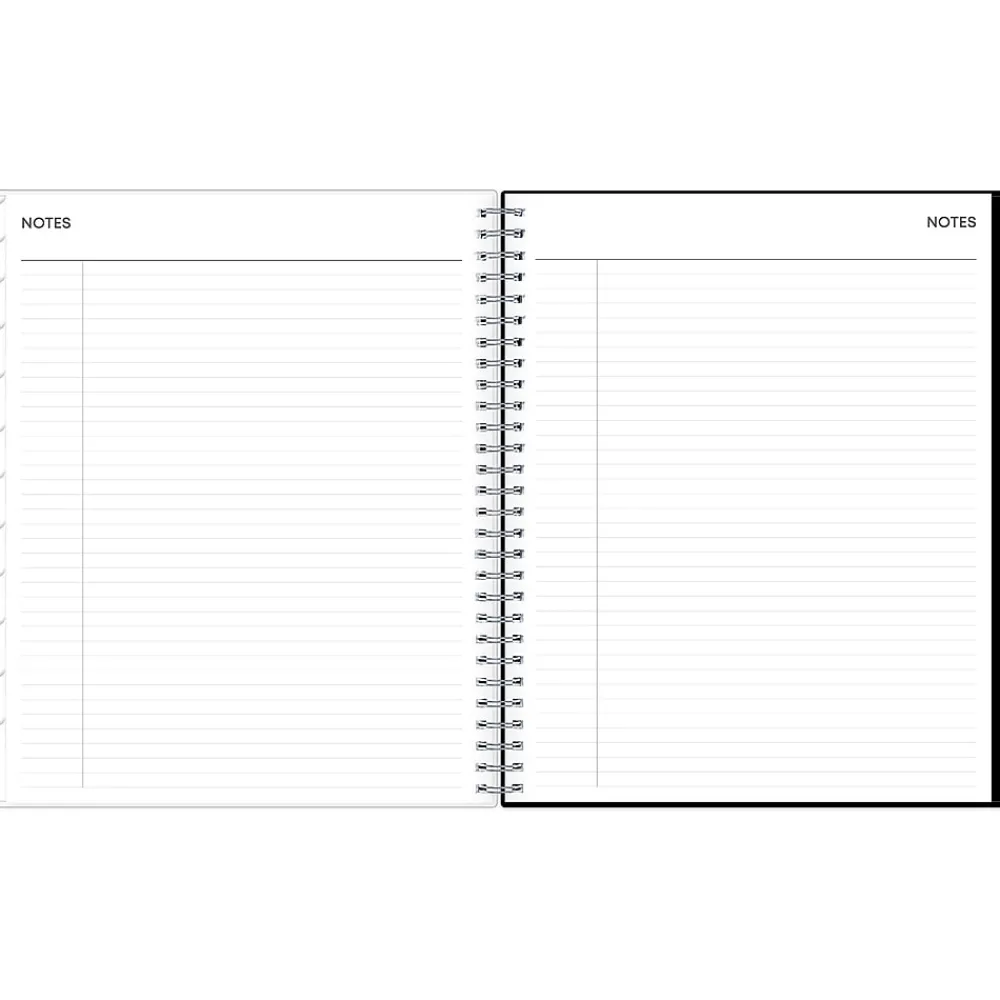 Academic Planners|Blue Sky 2024-2025 Analeis 8" x 10" Academic Monthly Planner, Plastic Cover, White/Black (130613-A25)
