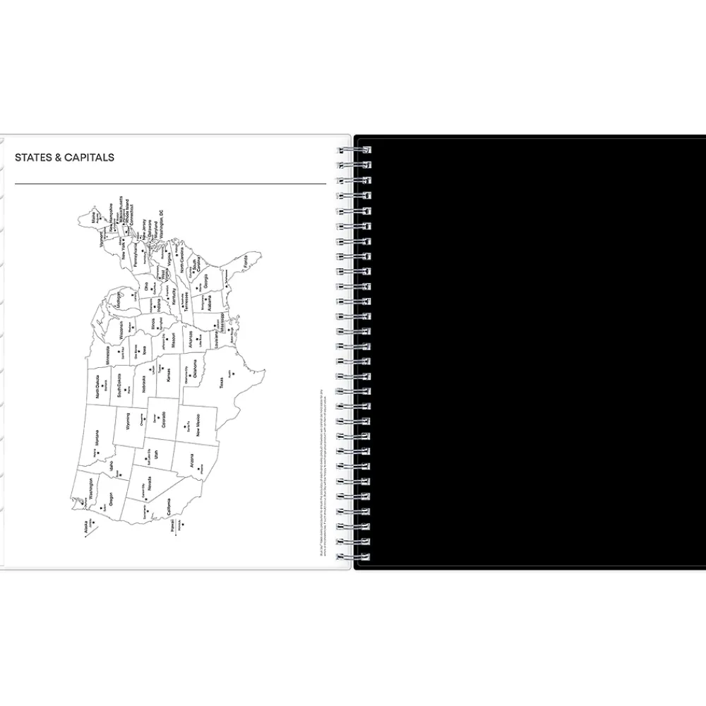 Academic Planners|Blue Sky 2024-2025 Analeis 8" x 10" Academic Monthly Planner, Plastic Cover, White/Black (130613-A25)