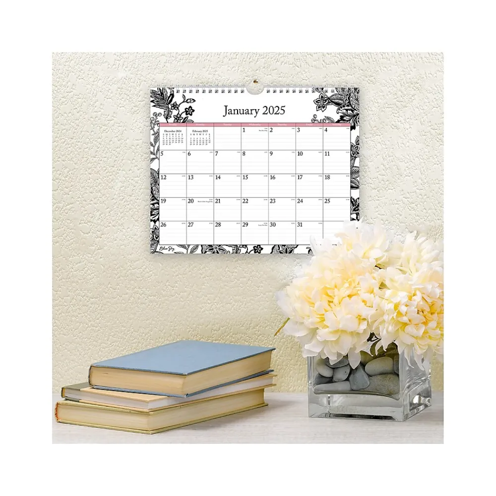 2025 Calendars|Blue Sky 2025 Analeis 11" x 8.75" Monthly Wall Calendar, White/Black (100028-25)