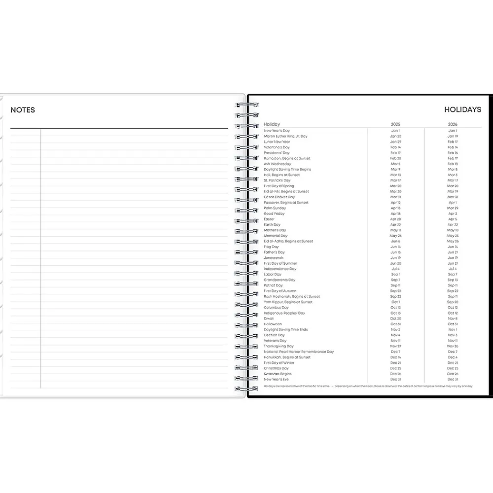 2025 Planners|Blue Sky 2025 Analeis 8" x 10" Monthly Planner, Plastic Cover, White/Black (100004-25)