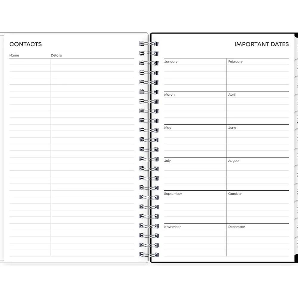 2025 Planners|Blue Sky 2025 Analeis 5" x 8" Weekly & Monthly Planner, Plastic Cover, White/Black (100003-25)