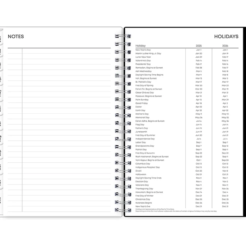 2025 Planners|Blue Sky 2025 Analeis 5" x 8" Weekly & Monthly Planner, Plastic Cover, White/Black (100003-25)