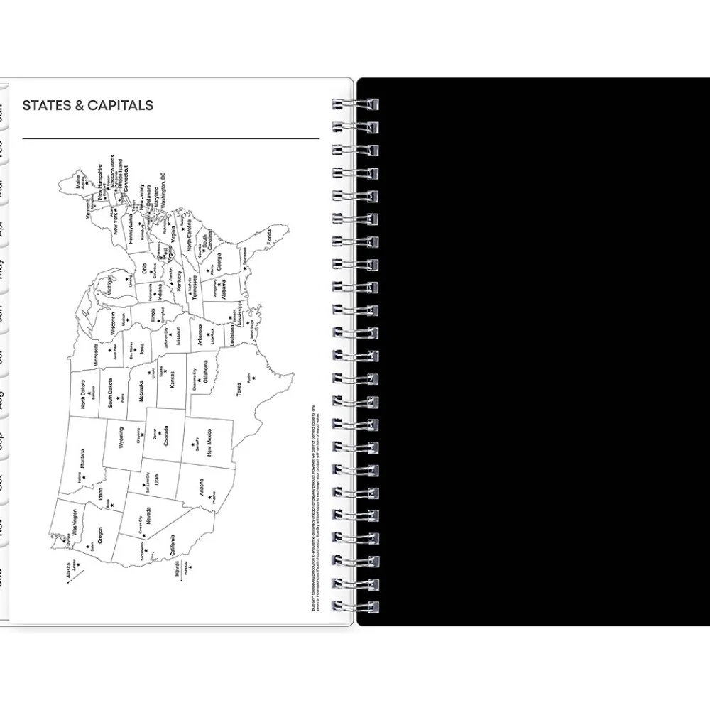 2025 Planners|Blue Sky 2025 Analeis 5" x 8" Weekly & Monthly Planner, Plastic Cover, White/Black (100003-25)
