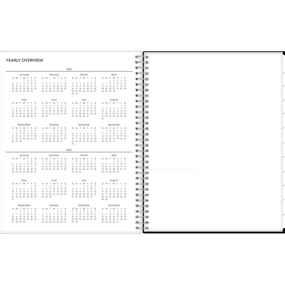 2025 Planners|Blue Sky 2025 Analeis 8.5" x 11" Weekly & Monthly Planner, Plastic Cover, White/Black (100001-25)
