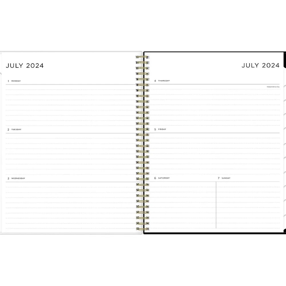 Academic Planners|Blue Sky 2024-2025 Ashley G Leopard Black 8.5" x 11" Academic Weekly & Monthly Planner, Plastic Cover, Black/Beige