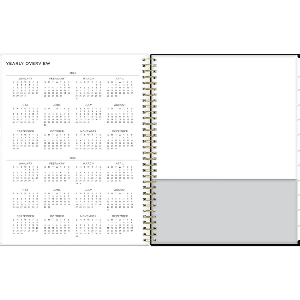 Academic Planners|Blue Sky 2024-2025 Ashley G Leopard Black 8.5" x 11" Academic Weekly & Monthly Planner, Plastic Cover, Black/Beige