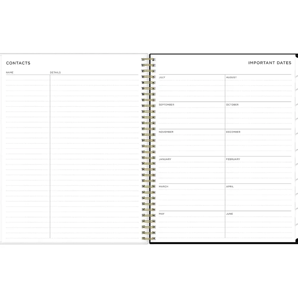 Academic Planners|Blue Sky 2024-2025 Ashley G Leopard Black 8.5" x 11" Academic Weekly & Monthly Planner, Plastic Cover, Black/Beige