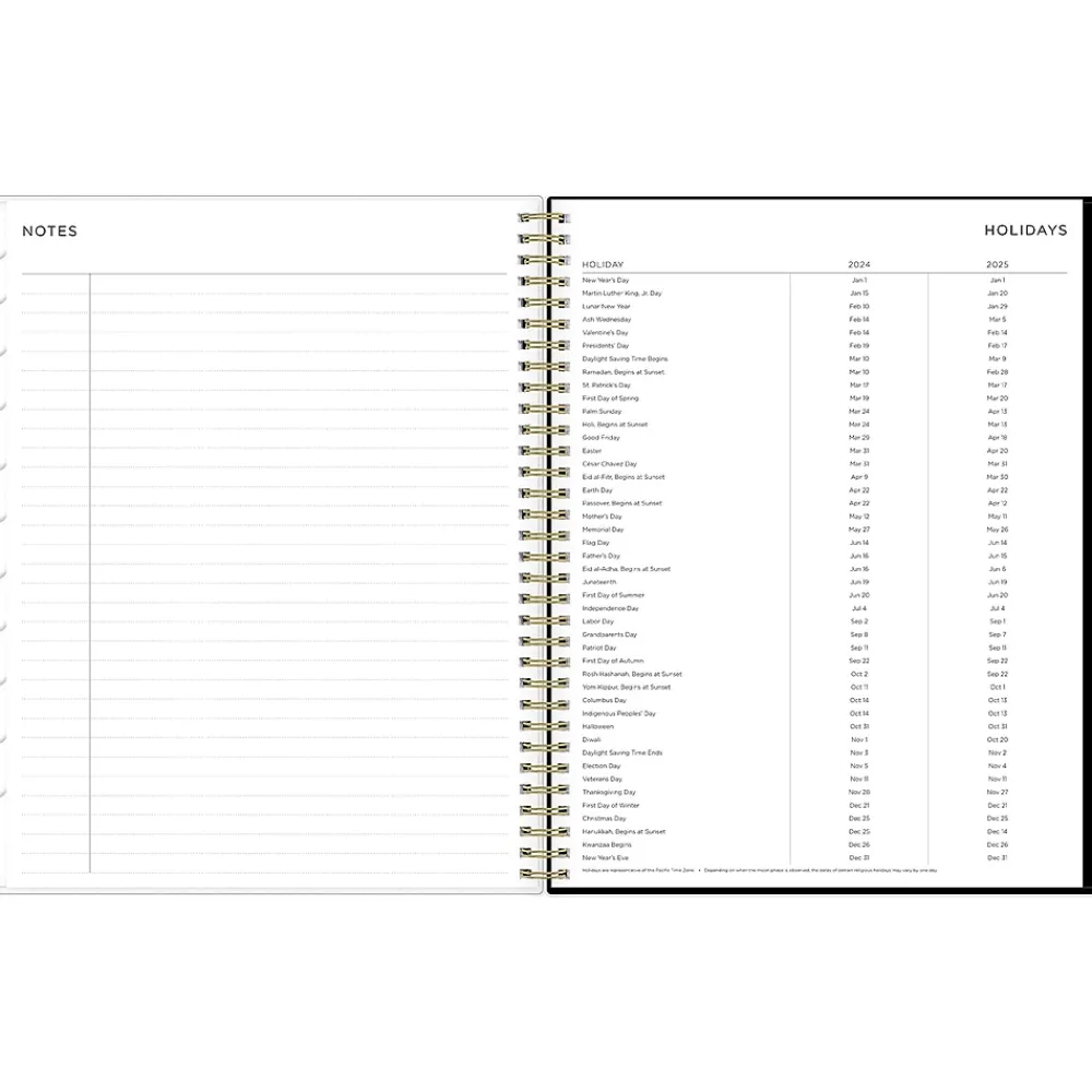 Academic Planners|Blue Sky 2024-2025 Ashley G Leopard Black 8.5" x 11" Academic Weekly & Monthly Planner, Plastic Cover, Black/Beige