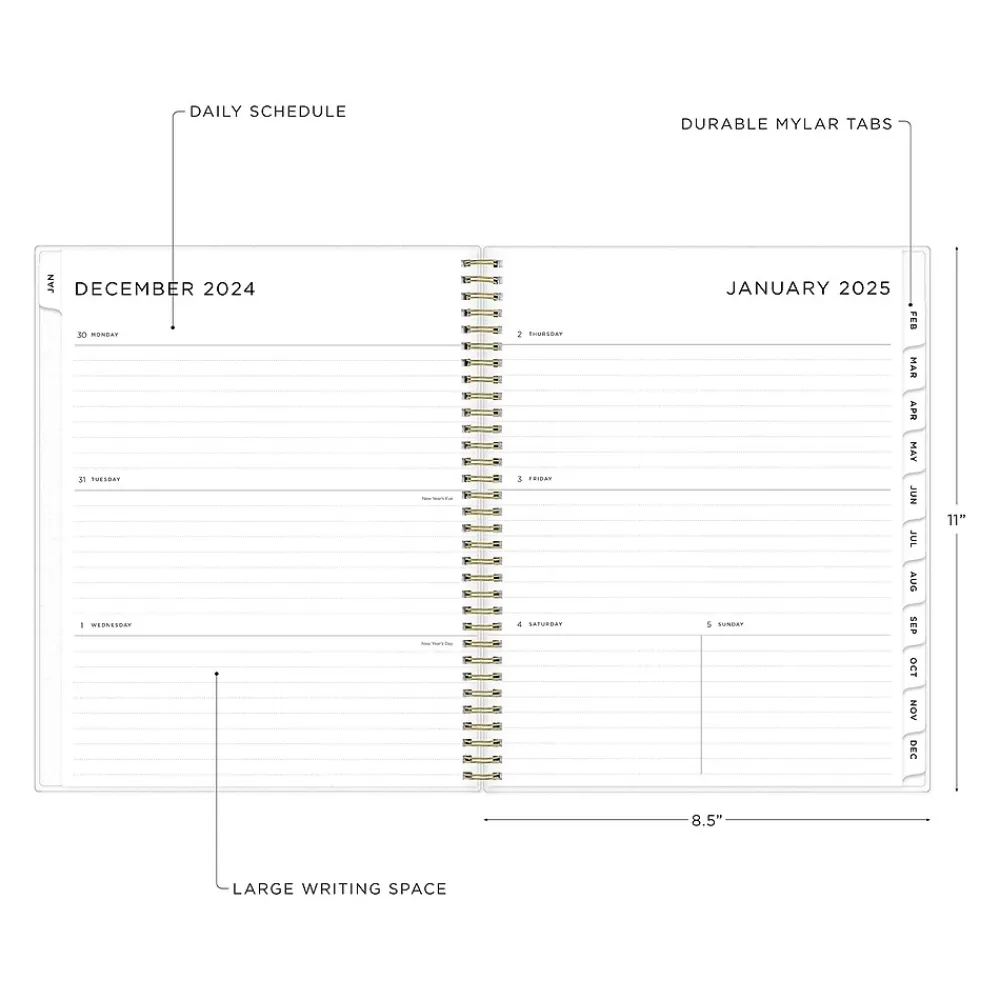 2025 Planners|Blue Sky 2025 Ashley G Marble Purple 8.5" x 11" Weekly & Monthly Planner, Plastic Cover, Multicolor (148249)