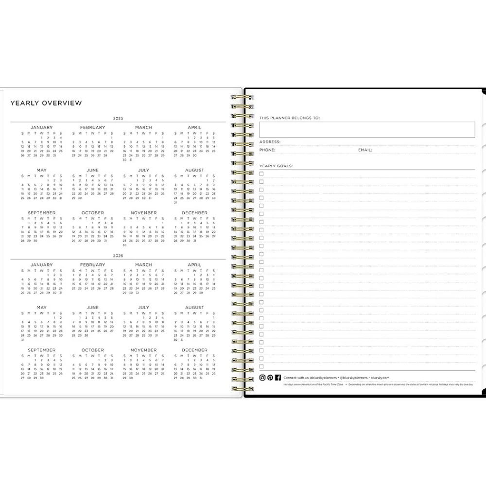 2025 Planners|Blue Sky 2025 Ashley G Small Dots 8.5" x 11" Weekly & Monthly Planner, Plastic Cover, Multicolor (148247)