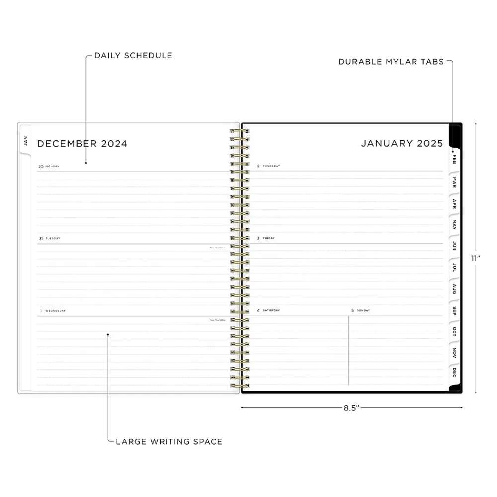 2025 Planners|Blue Sky 2025 Ashley G Small Dots 8.5" x 11" Weekly & Monthly Planner, Plastic Cover, Multicolor (148247)