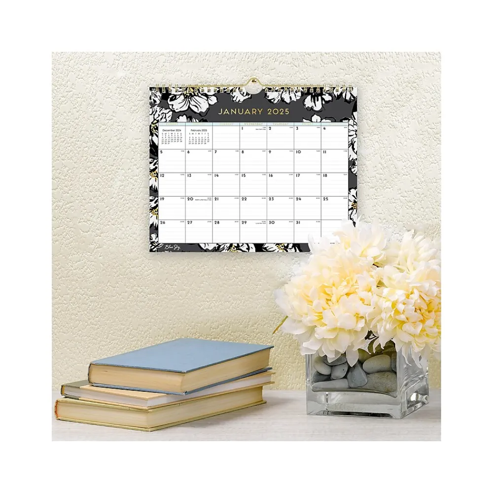 2025 Calendars|Blue Sky 2025 Baccara Dark 11" x 8.75" Monthly Wall Calendar (116052-25)