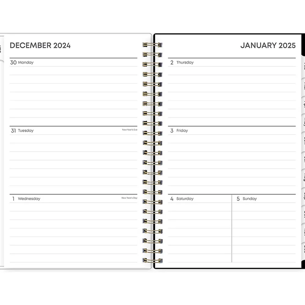 2025 Planners|Blue Sky 2025 Baccara Dark 5" x 8" Weekly & Monthly Planner, Plastic Cover, Multicolor (110212-25)