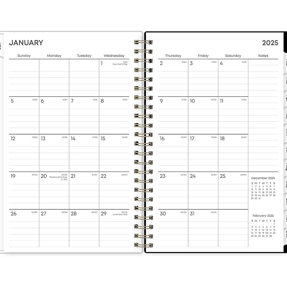 2025 Planners|Blue Sky 2025 Baccara Dark 5" x 8" Weekly & Monthly Planner, Plastic Cover, Multicolor (110212-25)