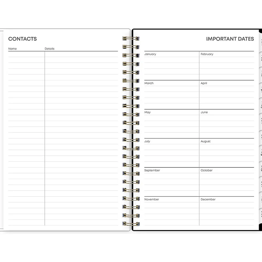 2025 Planners|Blue Sky 2025 Baccara Dark 5" x 8" Weekly & Monthly Planner, Plastic Cover, Multicolor (110212-25)