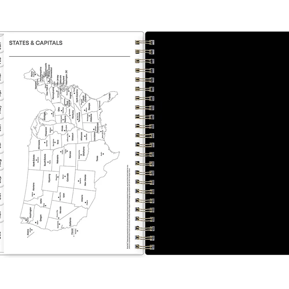 2025 Planners|Blue Sky 2025 Baccara Dark 5" x 8" Weekly & Monthly Planner, Plastic Cover, Multicolor (110212-25)