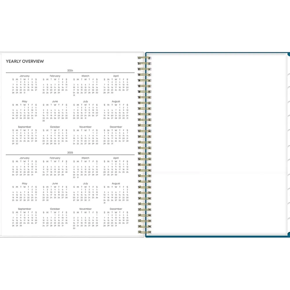 Academic Planners|Blue Sky 2024-2025 Bakah Blue 8.5" x 11" Academic Weekly & Monthly Planner, Plastic Cover, Blue/White (131951-A25)