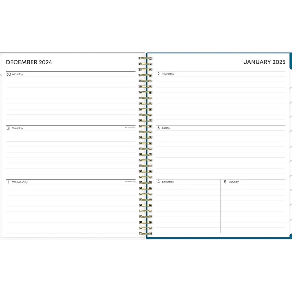 2025 Planners|Blue Sky 2025 Bakah Blue 8.5" x 11" Weekly & Monthly Planner, Plastic Cover, White/Blue (137261-25)