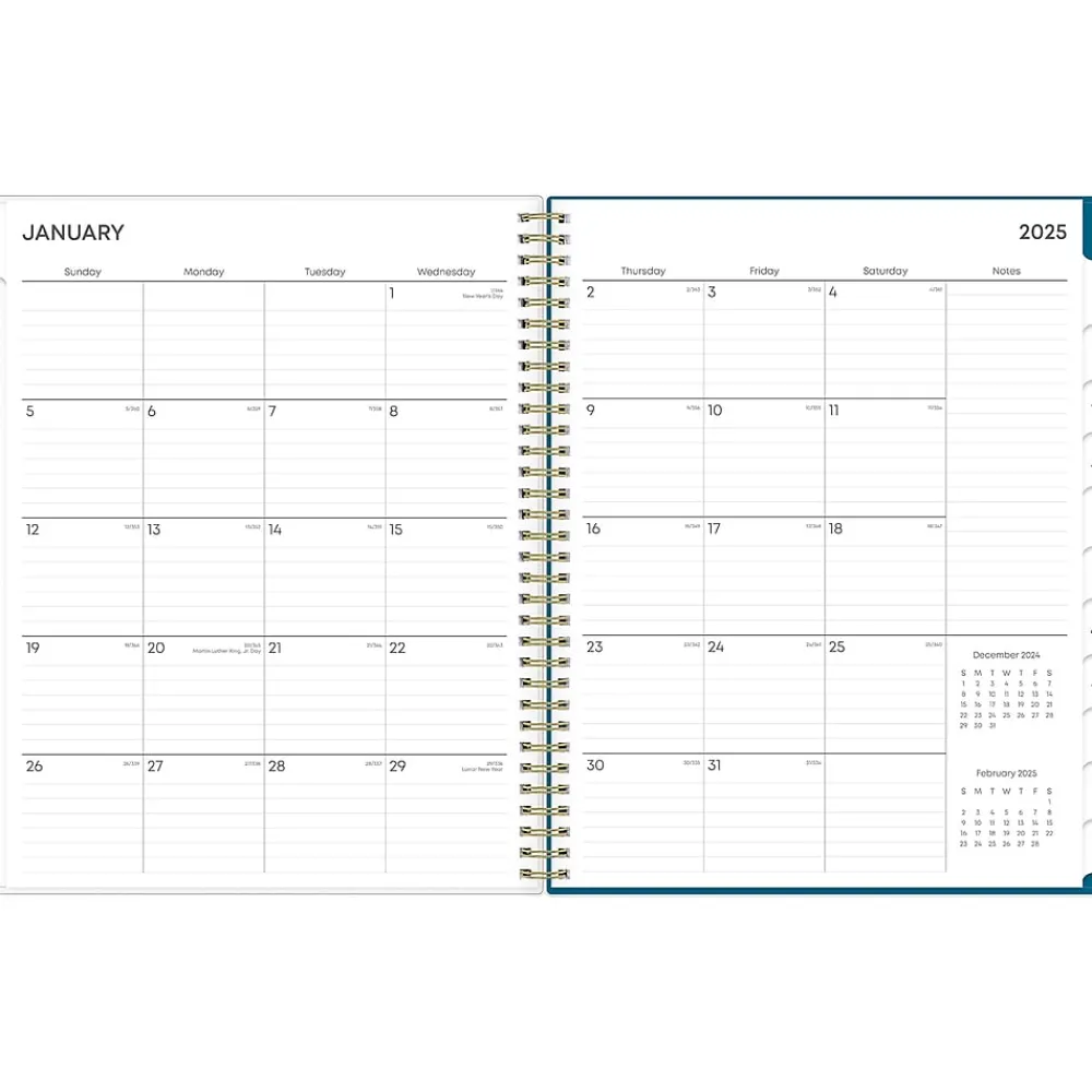 2025 Planners|Blue Sky 2025 Bakah Blue 8.5" x 11" Weekly & Monthly Planner, Plastic Cover, White/Blue (137261-25)