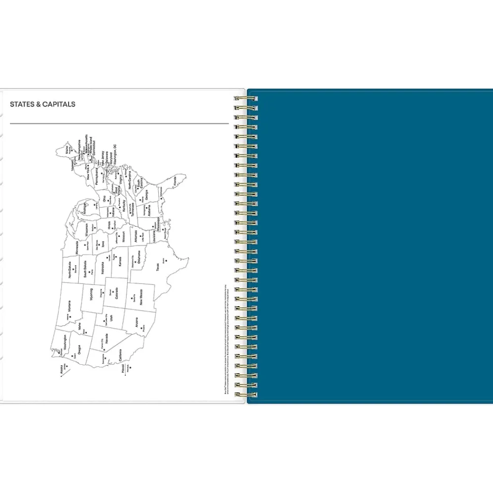 2025 Planners|Blue Sky 2025 Bakah Blue 8.5" x 11" Weekly & Monthly Planner, Plastic Cover, White/Blue (137261-25)
