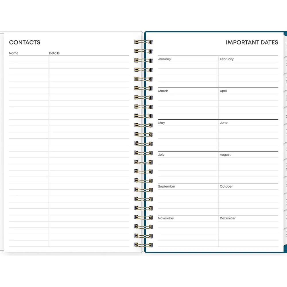 2025 Planners|Blue Sky 2025 Bakah Blue 5" x 8" Weekly & Monthly Planner, Plastic Cover, White/Blue (137260-25)