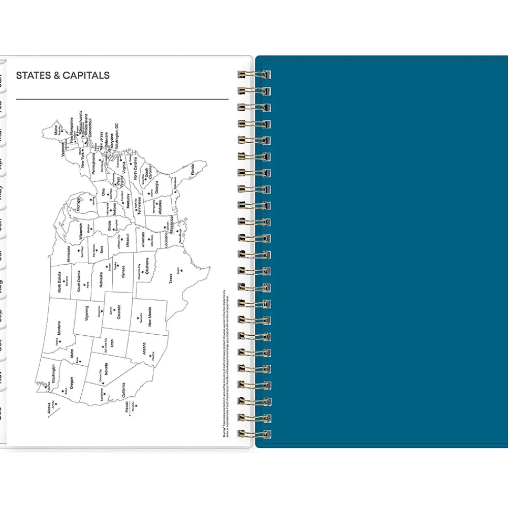 2025 Planners|Blue Sky 2025 Bakah Blue 5" x 8" Weekly & Monthly Planner, Plastic Cover, White/Blue (137260-25)