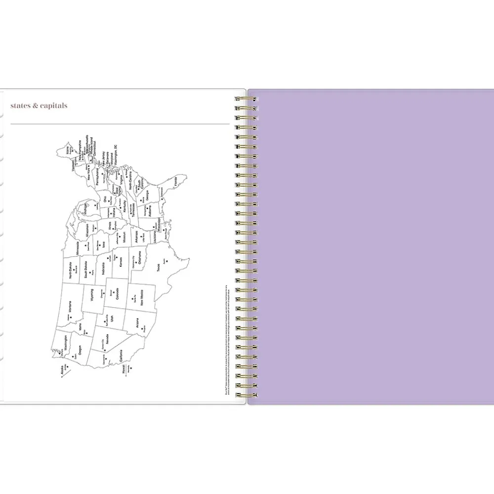 Academic Planners|Blue Sky 2024-2025 Belinda Selene Sienna Lilac 8.5" x 11" Academic Weekly & Monthly Planner, Plastic Cover, Purple/White