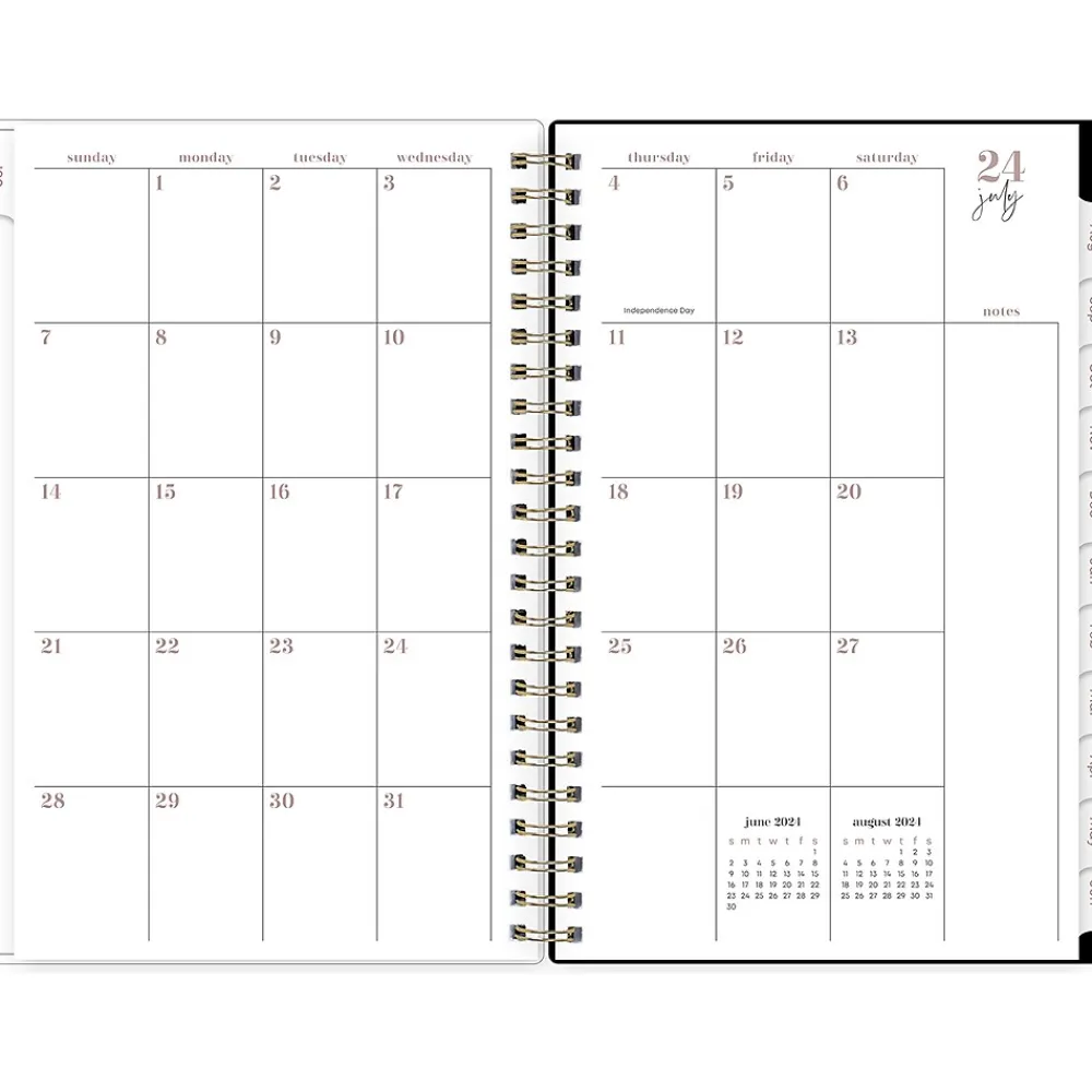 Academic Planners|Blue Sky 2024-2025 Belinda Selene Lucy 5" x 8" Academic Weekly & Monthly Planner, Plastic Cover, Black/Pink (149819)