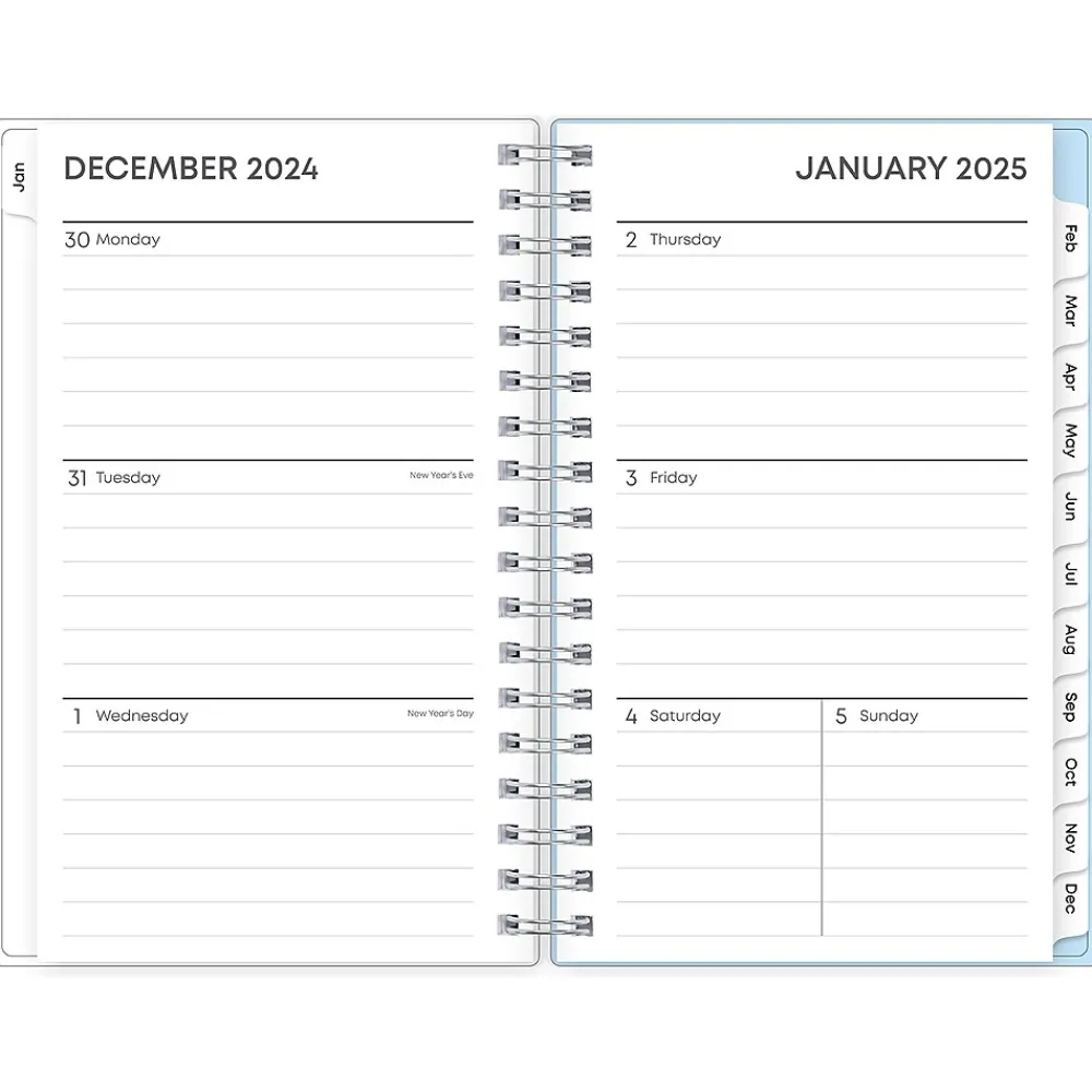 2025 Planners|Blue Sky 2025 Blue Block 3.63" x 6.13" Weekly & Monthly Planner, Plastic Cover, Blue/Light Blue (152251)