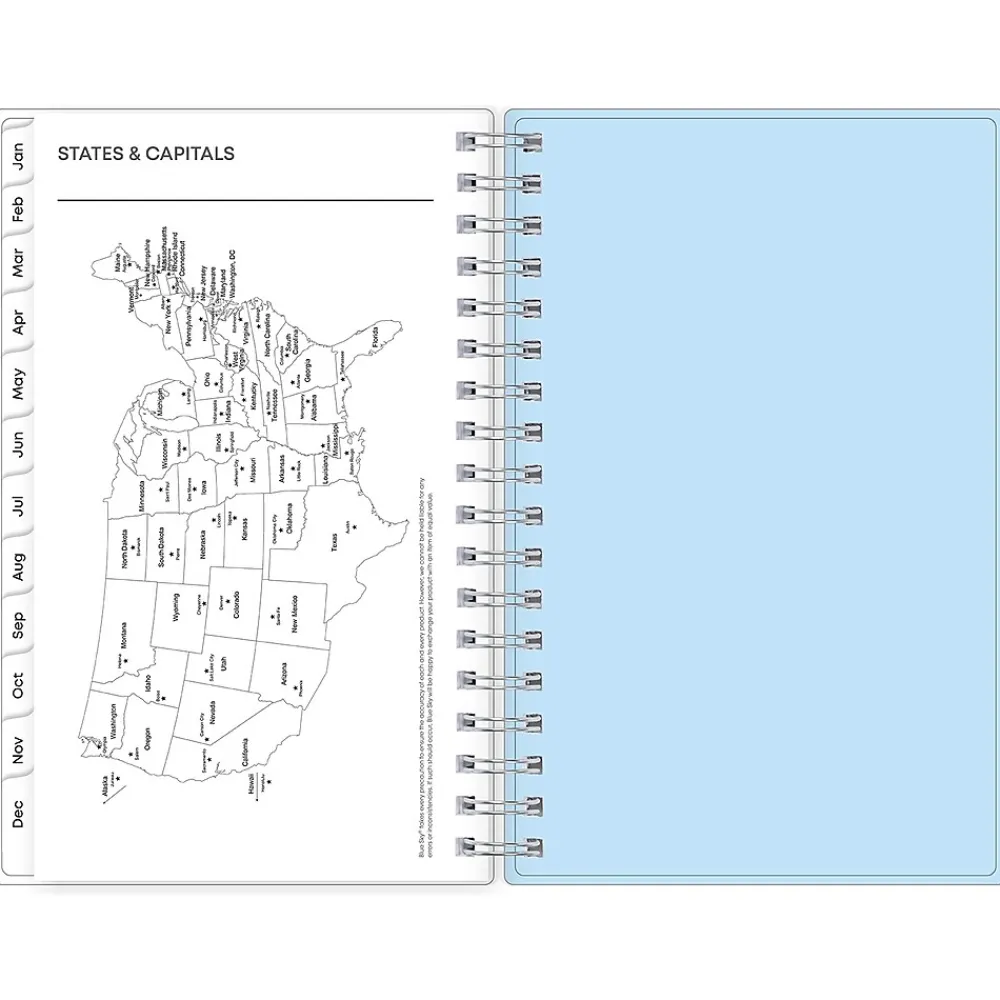 2025 Planners|Blue Sky 2025 Blue Block 3.63" x 6.13" Weekly & Monthly Planner, Plastic Cover, Blue/Light Blue (152251)