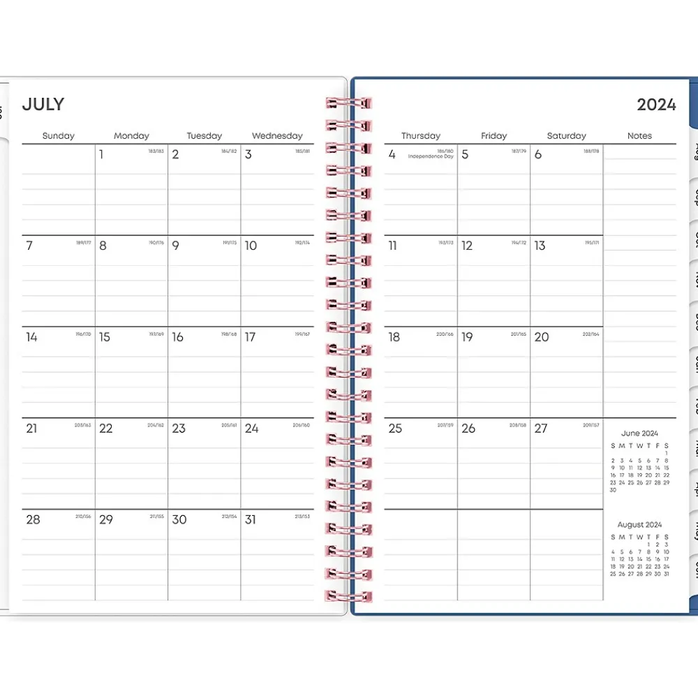 Academic Planners|Blue Sky 2024-2025 Brandice 5" x 8" Academic Weekly & Monthly Planner, Plastic Cover, Multicolor (146853)