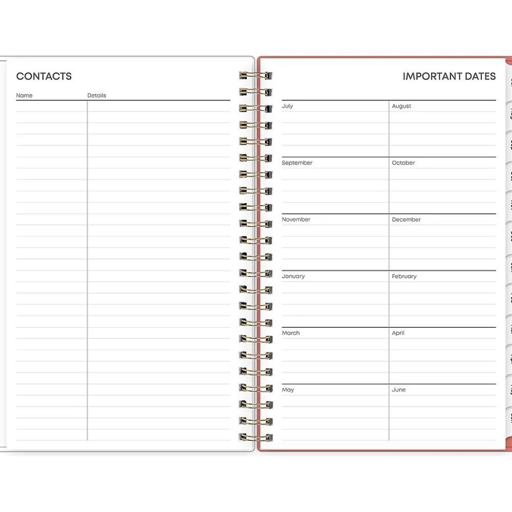 Academic Planners|Blue Sky 2024-2025 Cali Pink 5" x 8" Academic Weekly & Monthly Planner, Plastic Cover, Pink/White (130621-A25)