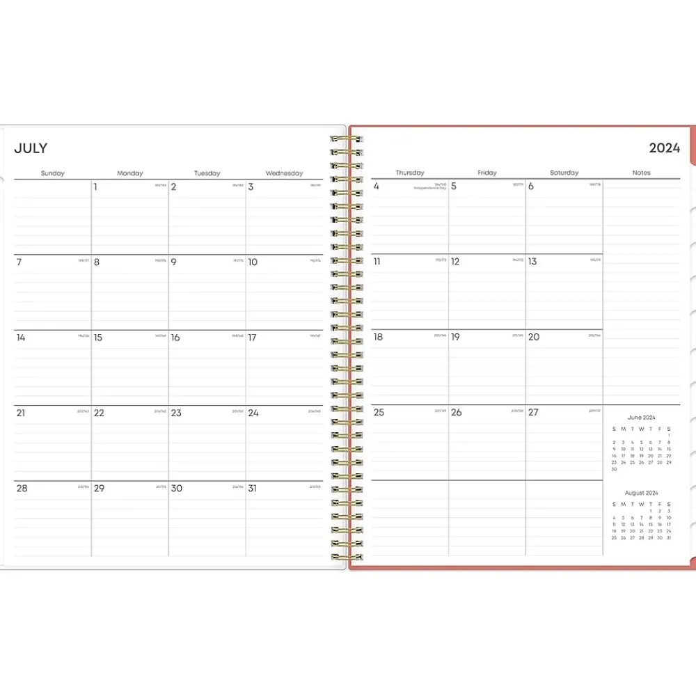 Academic Planners|Blue Sky 2024-2025 Cali Pink 8.5" x 11" Academic Weekly & Monthly Planner, Plastic Cover, Multicolor (130619-A25)