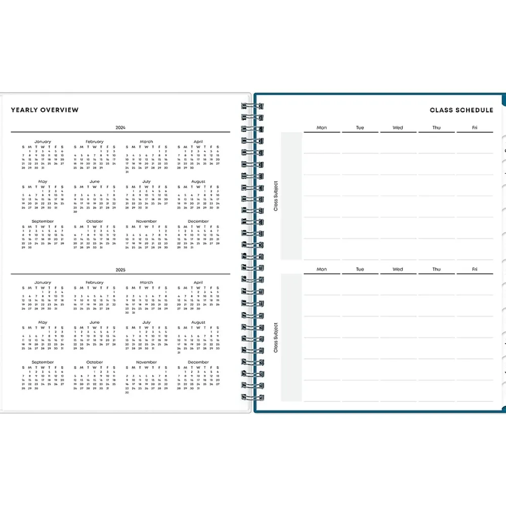 Academic Planners|Blue Sky 2024-2025 Camo 7" x 9" Academic Weekly & Monthly Student Planner, Plastic Cover, Blue (145095)
