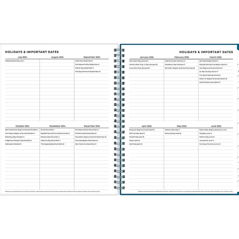 Academic Planners|Blue Sky 2024-2025 Camo 7" x 9" Academic Weekly & Monthly Student Planner, Plastic Cover, Blue (145095)
