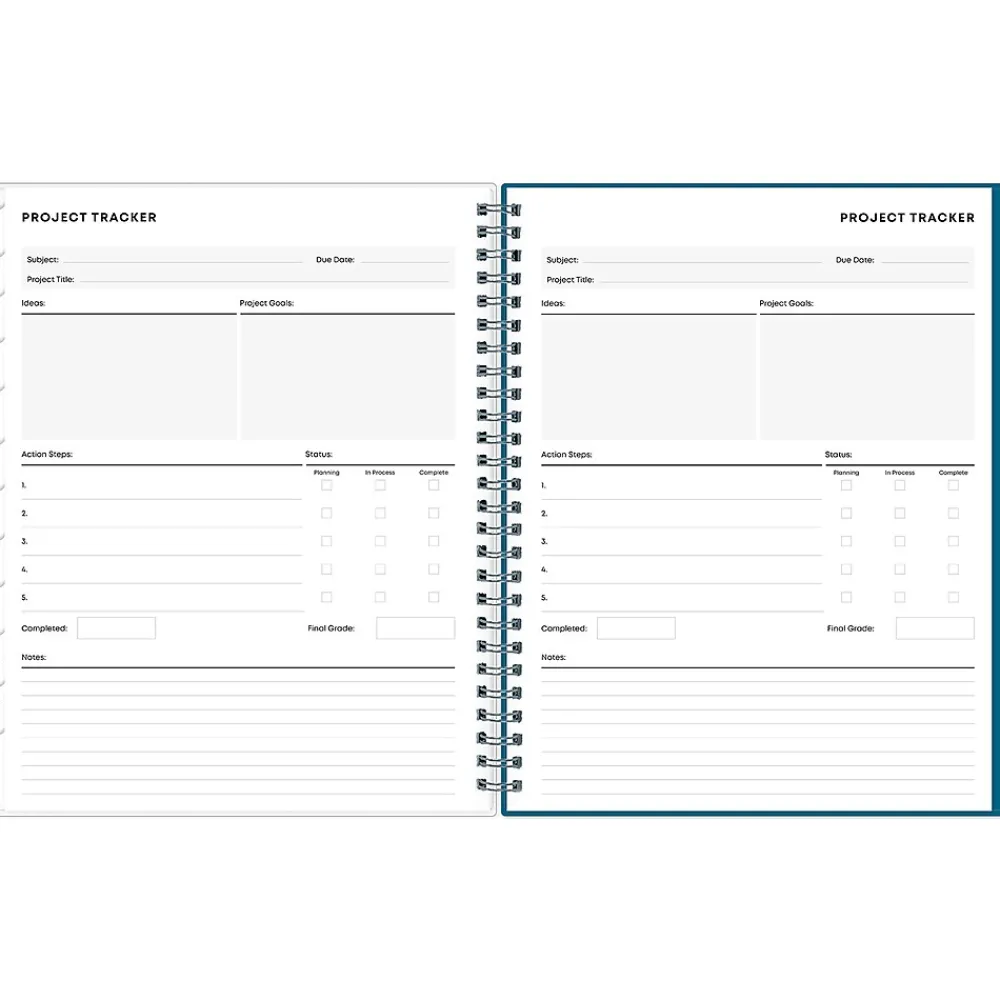 Academic Planners|Blue Sky 2024-2025 Camo 7" x 9" Academic Weekly & Monthly Student Planner, Plastic Cover, Blue (145095)