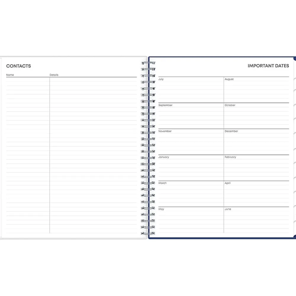 Academic Planners|Blue Sky 2024-2025 Chanson 8" x 10" Academic Monthly Planner, Plastic Cover, Blue (128693-A25)