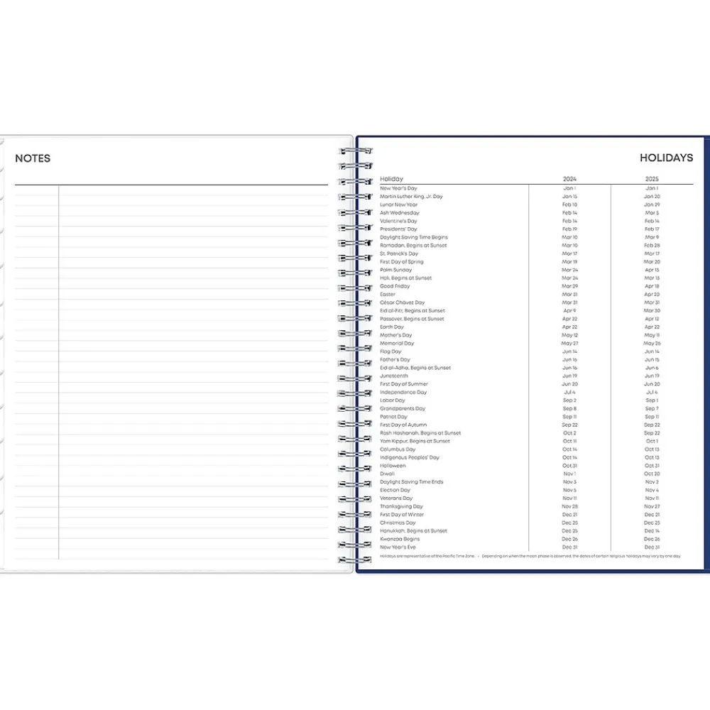 Academic Planners|Blue Sky 2024-2025 Chanson 8" x 10" Academic Monthly Planner, Plastic Cover, Blue (128693-A25)
