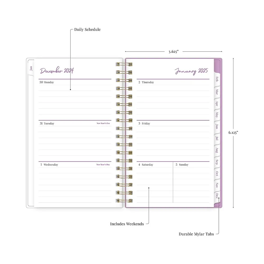 2025 Planners|Blue Sky 2025 Citrus Sunrise 3.63" x 6.13" Weekly & Monthly Planner, Plastic Cover, Multicolor (148028)